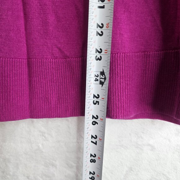 Banana Republic Women Sweater Merino Wool Size L V-Neck Pink Solid Pullover - Picture 6 of 12